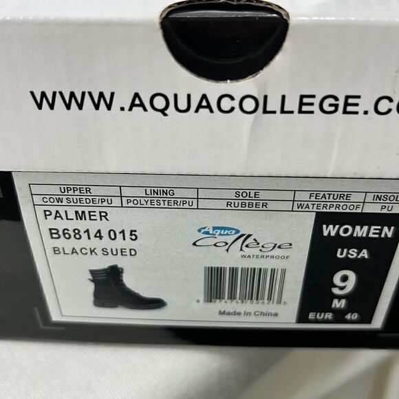 Aqua College Palmer Waterproof Booties- Black Suede- Size 9 M- NIB - Picture 7 of 7